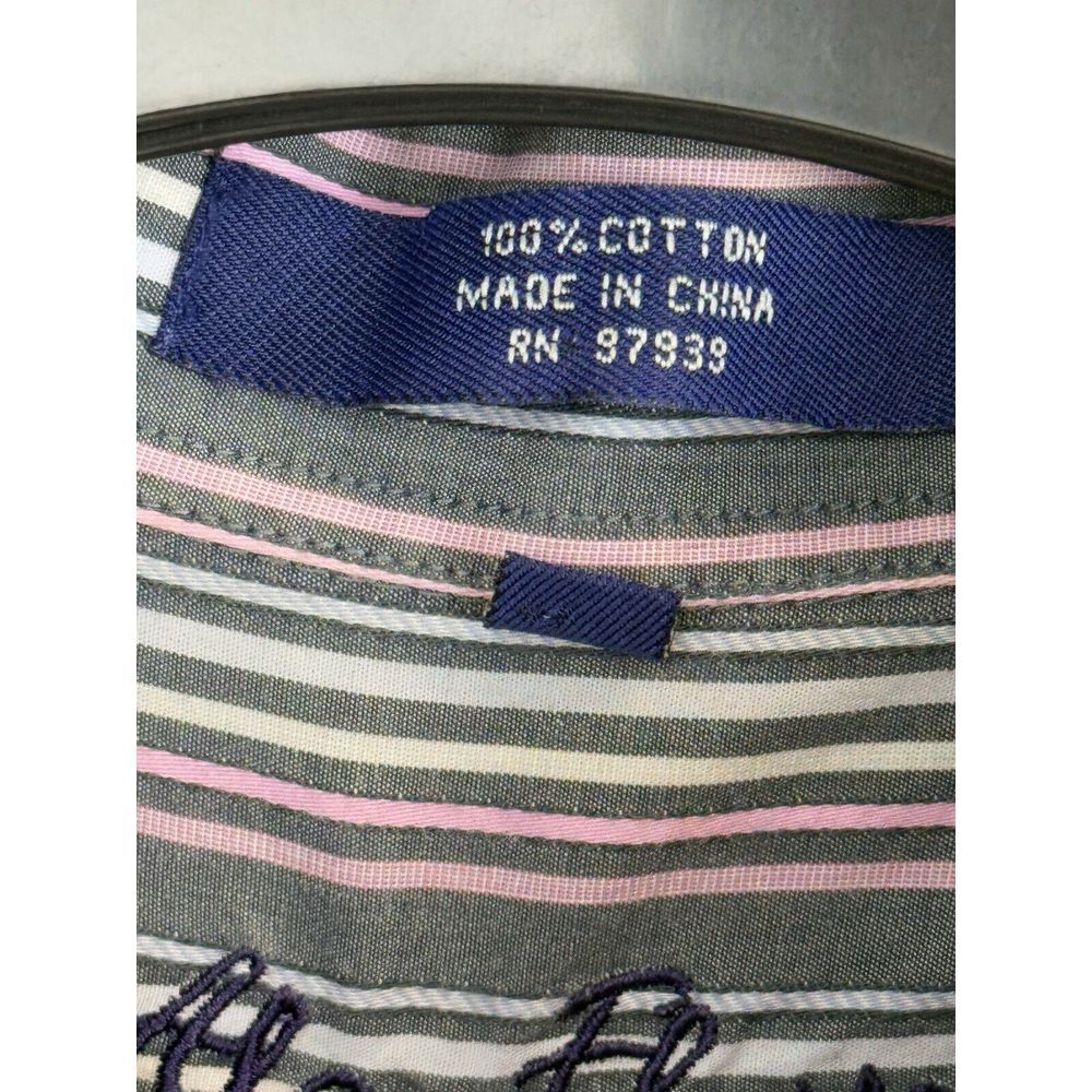 ALAN FLUSSER‎ Shirt Mens L Multicolor Striped Long Sleeve Button  100% Cotton - Picture 3 of 6